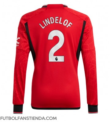 Manchester United Victor Lindelof #2 Primera Equipación 2023-24 Manga Larga
